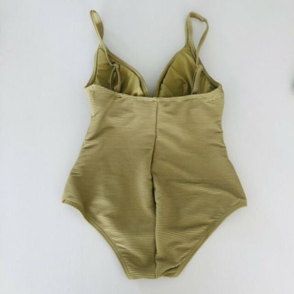 Billabong BNWT Plunge One piece Swimsuit Green Size 10 Removable Padding Swim - Picture 4 of 9